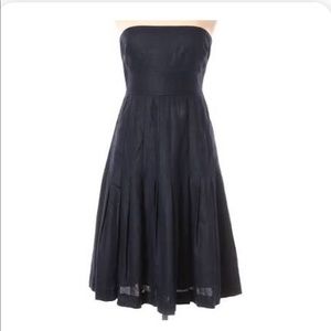 {J. Crew} Navy Strapless Linen Dress